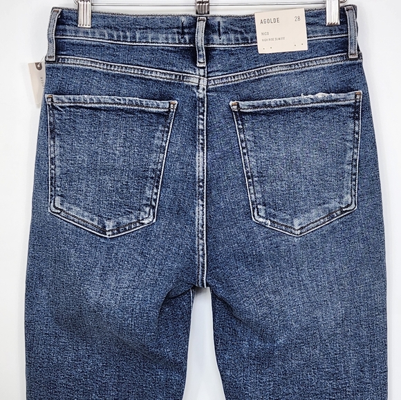 Agolde Nico High Rise Slim Skinny Jeans Cropped Ankle Stretch Button Fly 28 NWT - Picture 9 of 12